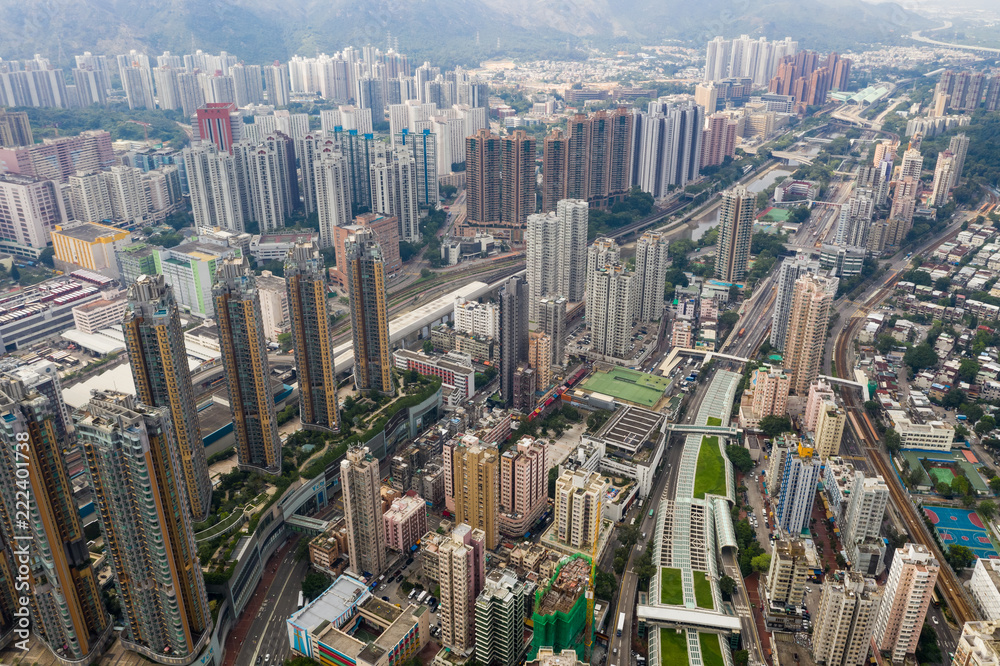 香港市中心鸟瞰图