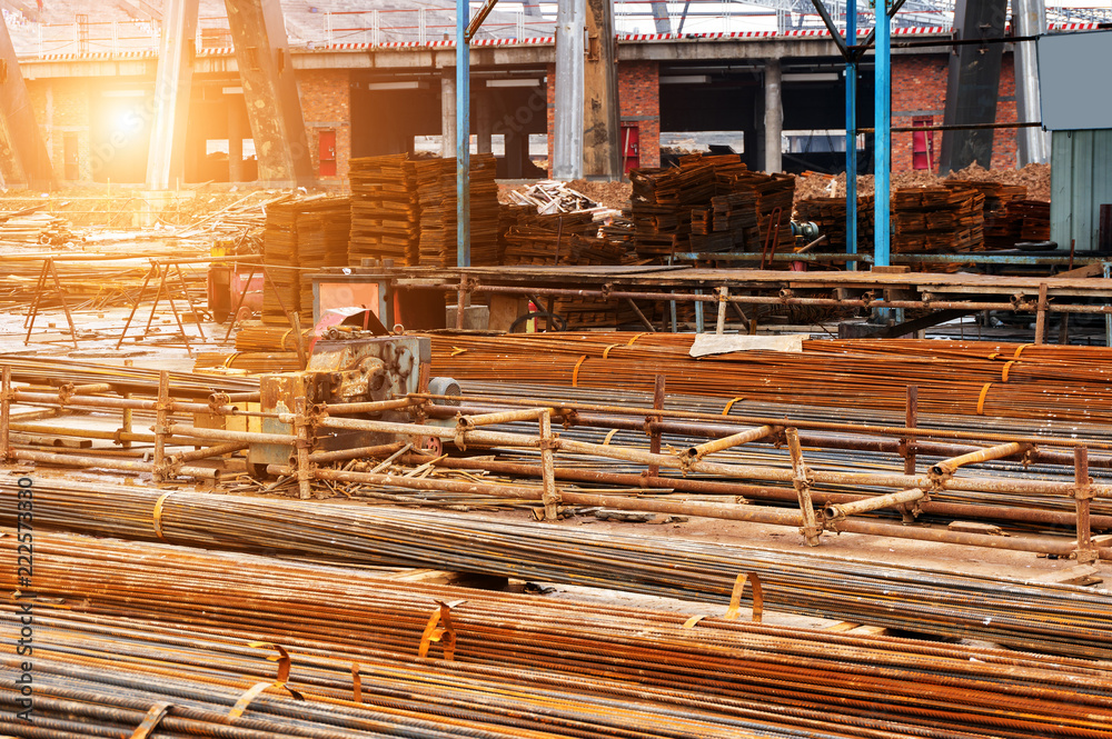 Rebar on construction site