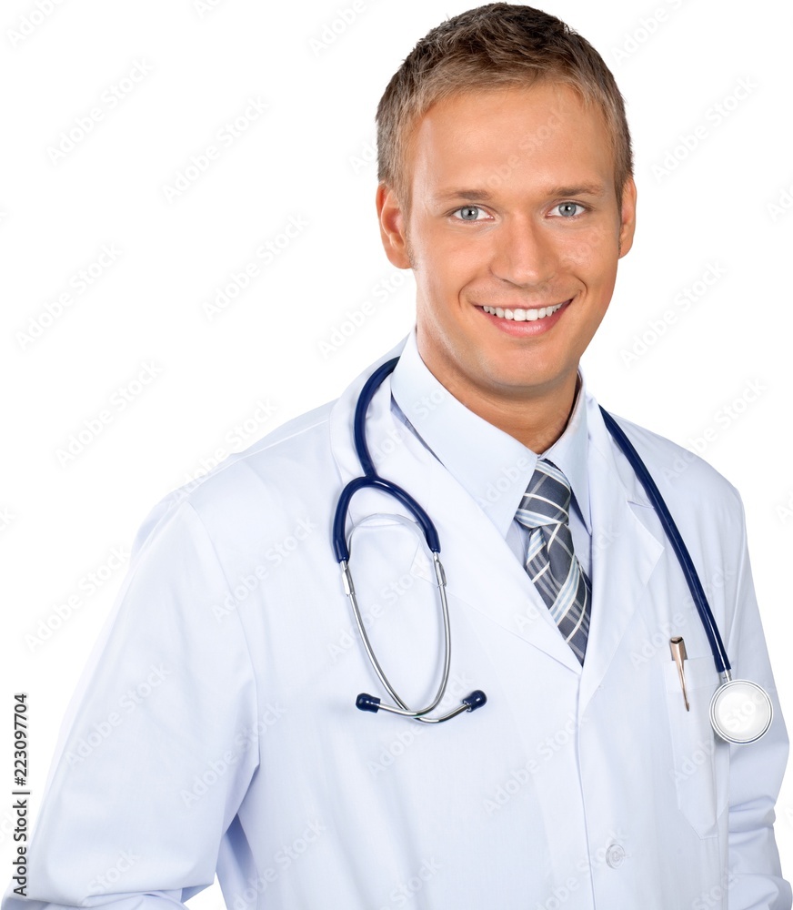 Young male physician standing