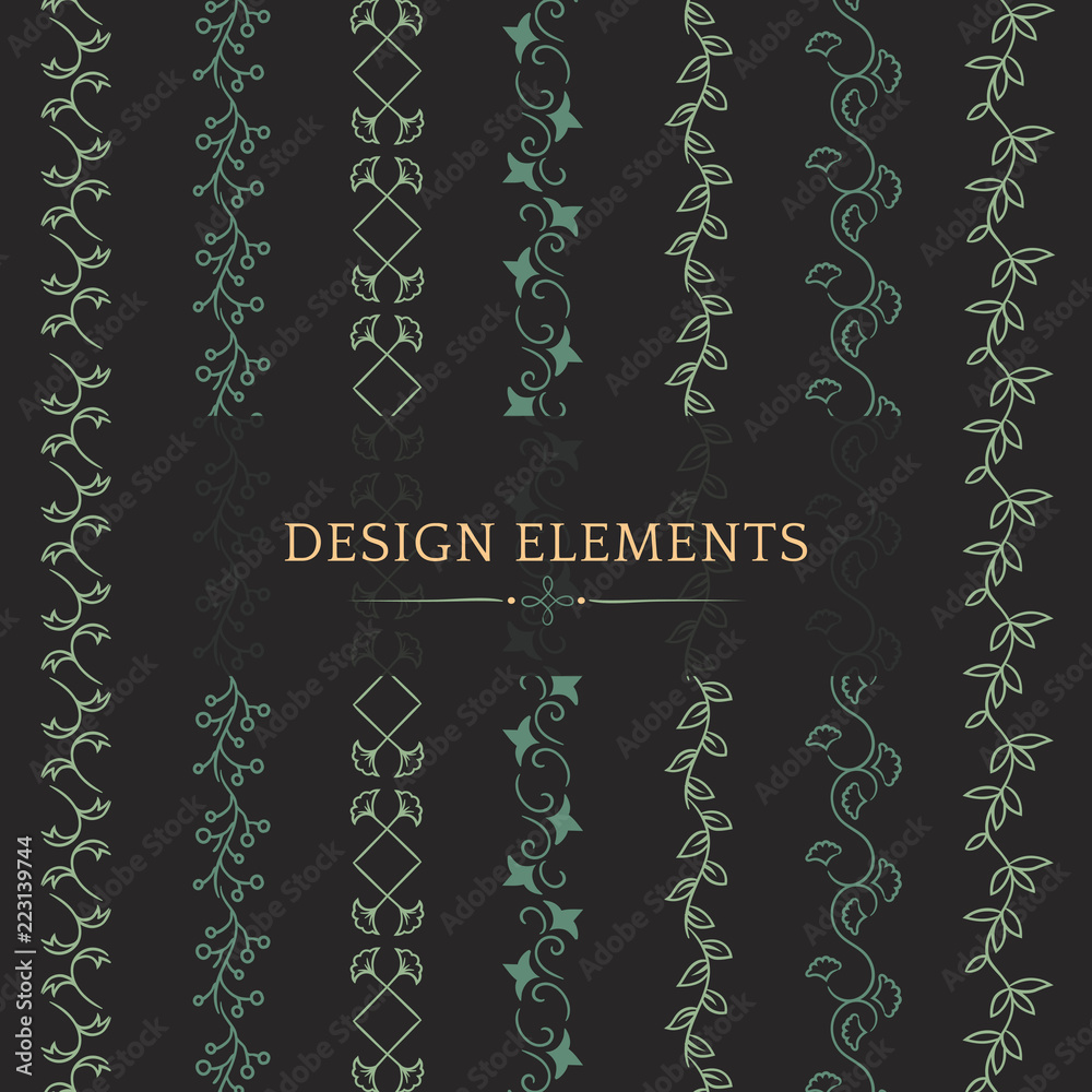 Collection of divider design element vectors