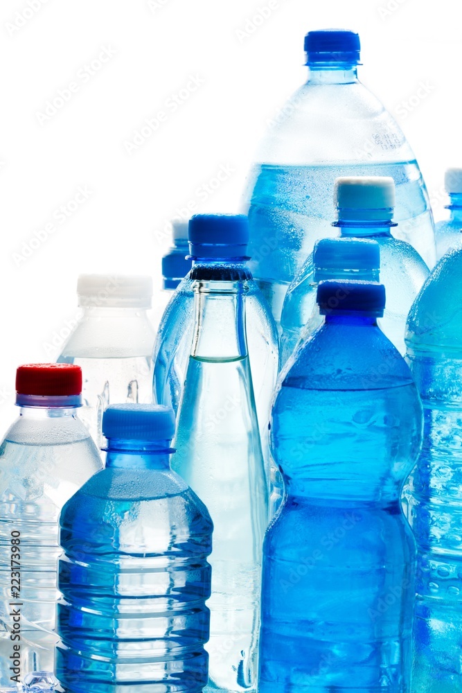 Various Kinds of Water Bottles - Close Up