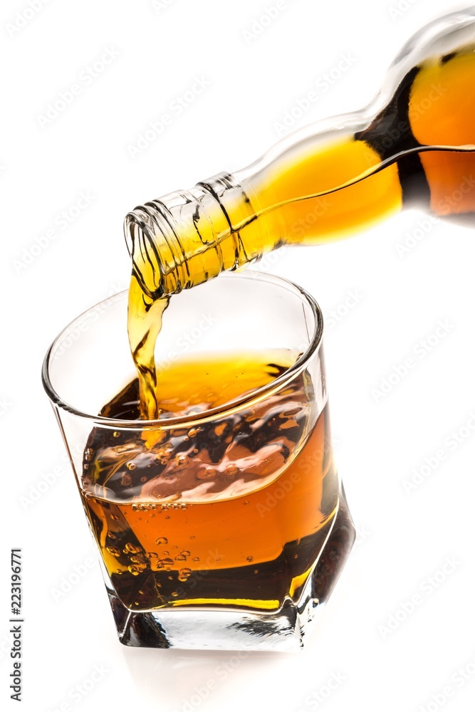 Whiskey Being Poured into a Glass