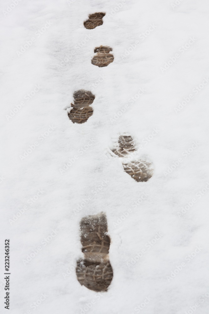 雪地里的脚印