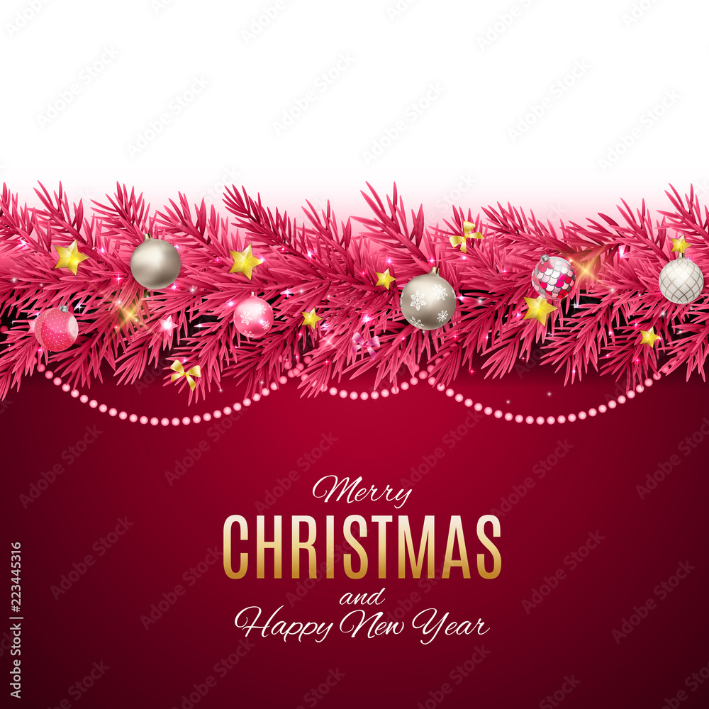 Merry Christmas and New Year Background. Vector Illustration