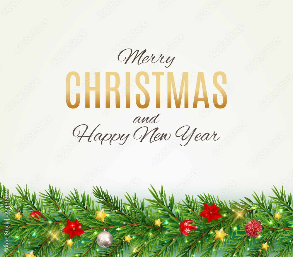 Merry Christmas and New Year Background. Vector Illustration