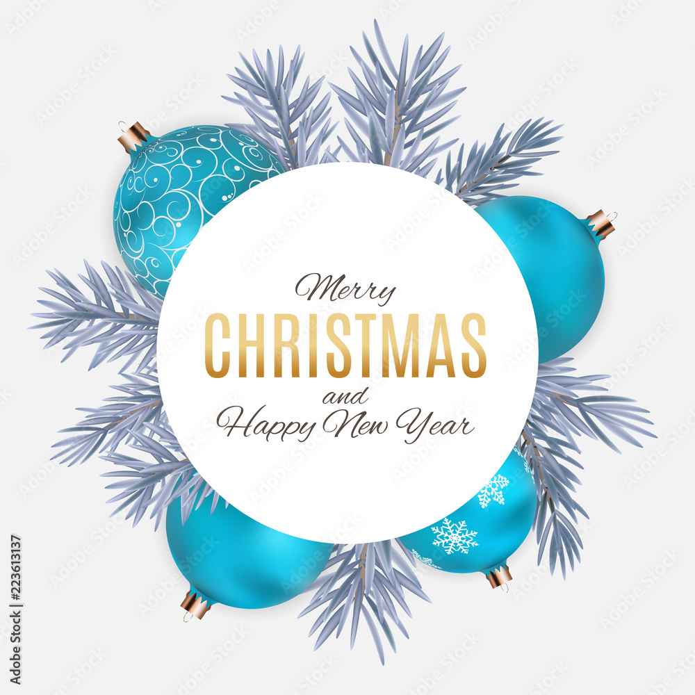 Merry Christmas and New Year Background. Vector Illustration