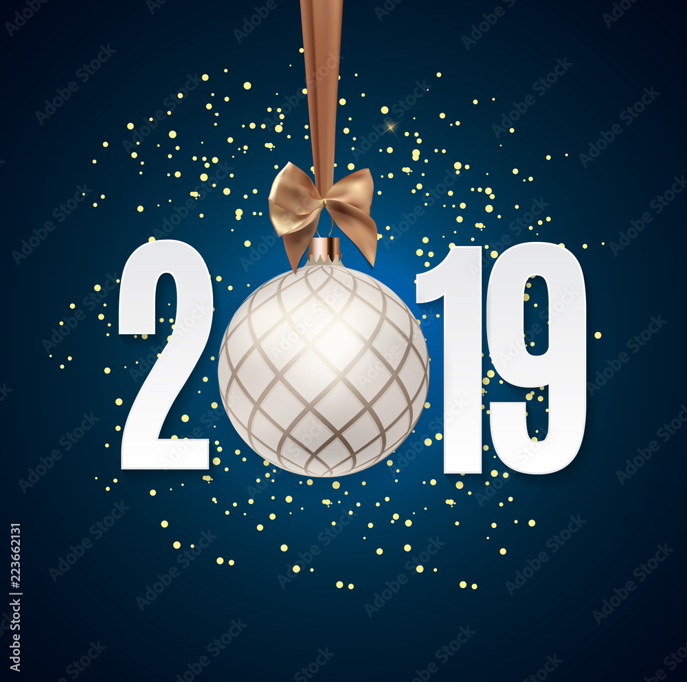 Merry Christmas and New Year Background. Vector Illustration