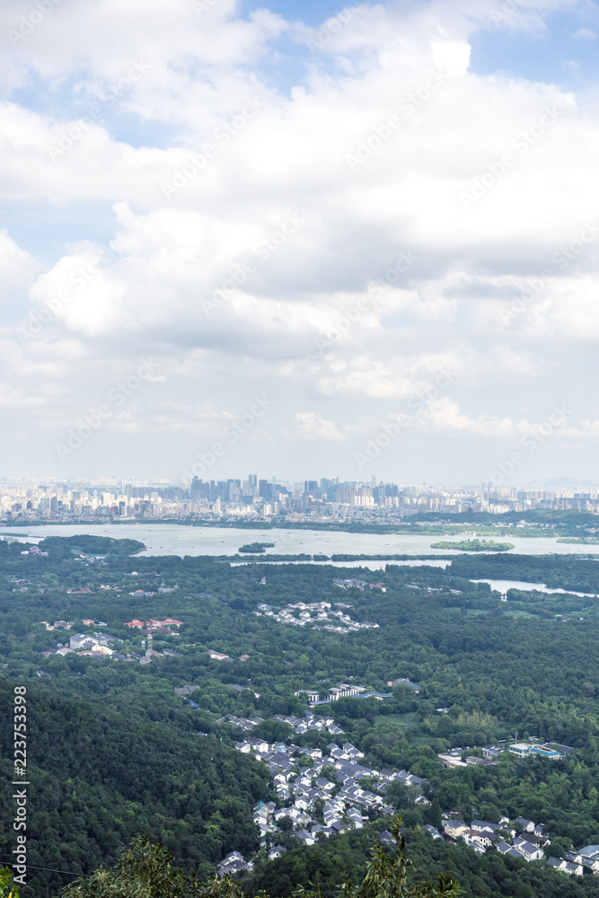 aerial view of an island