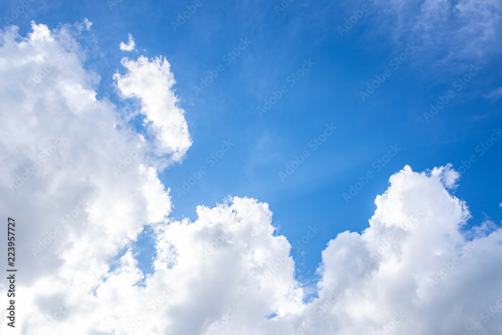 Summer blue sky and white clouds