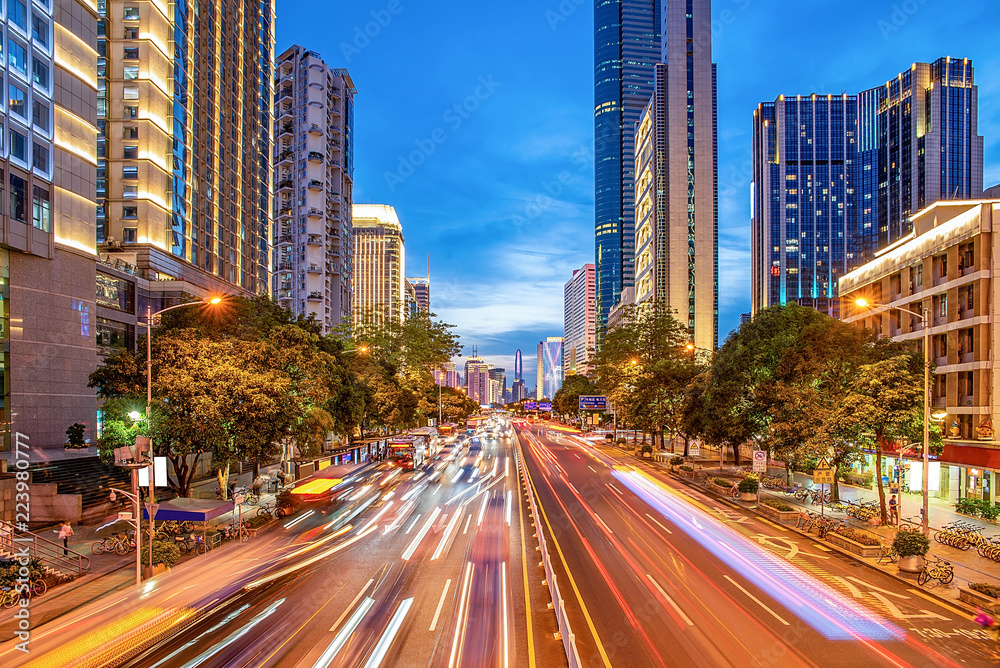 Shenzhen city roads and traffic lights