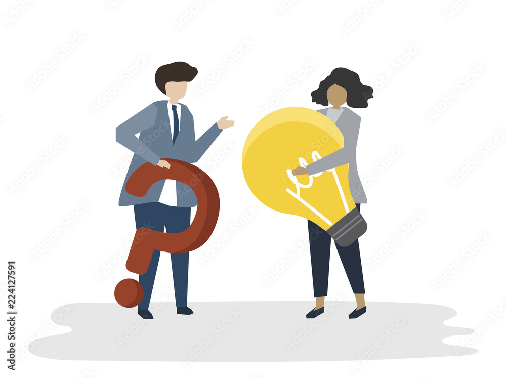 Illustration of people avatar business plan concept