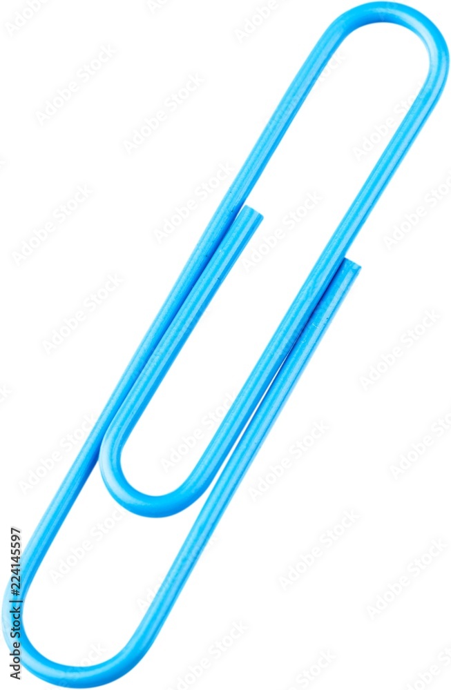 Blue Paper Clip - Isolated