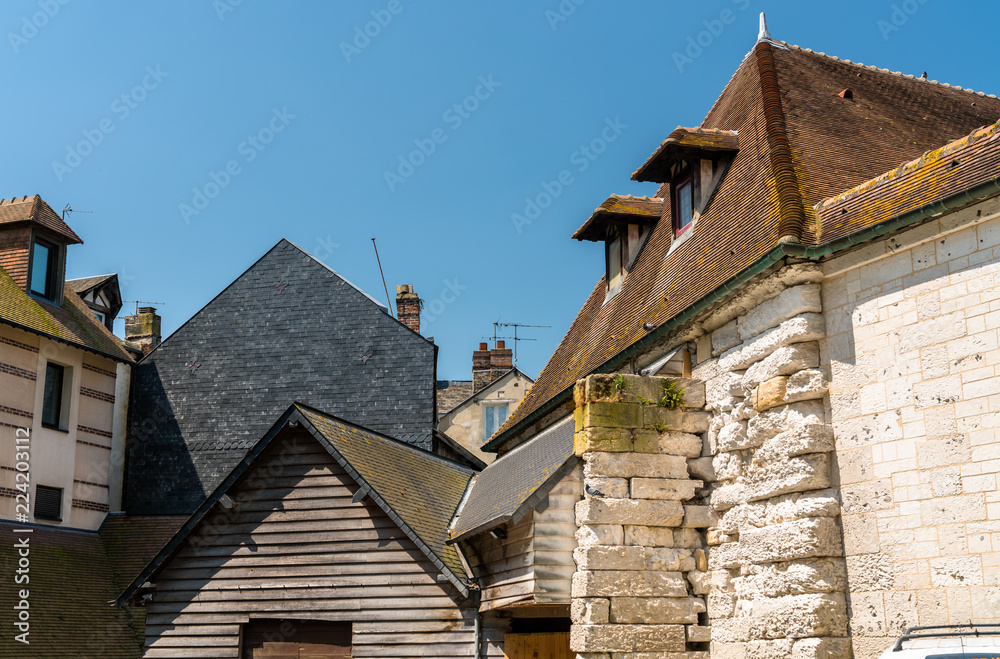 Traditional houses in Honfleur. Normandy, France