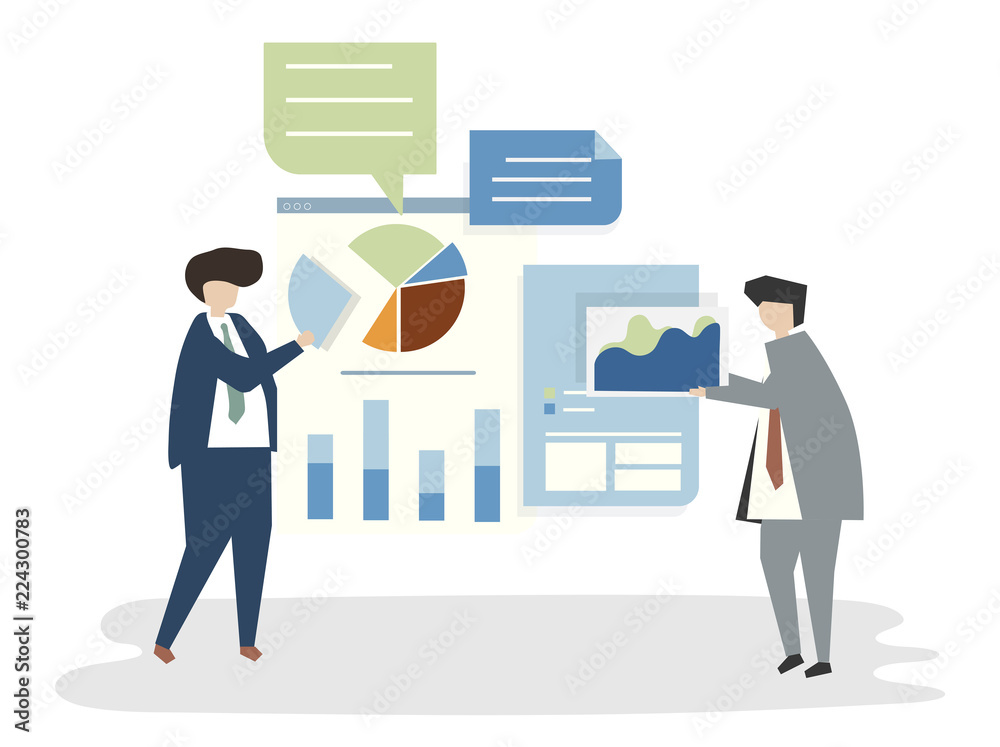 Illustration of people avatar business plan concept