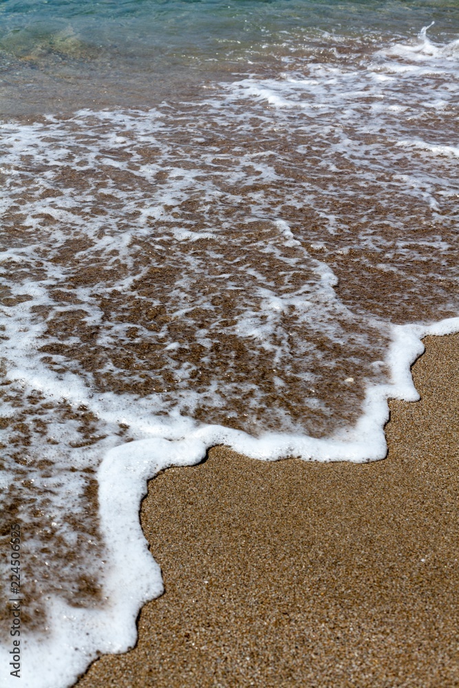 海滩上的海浪特写