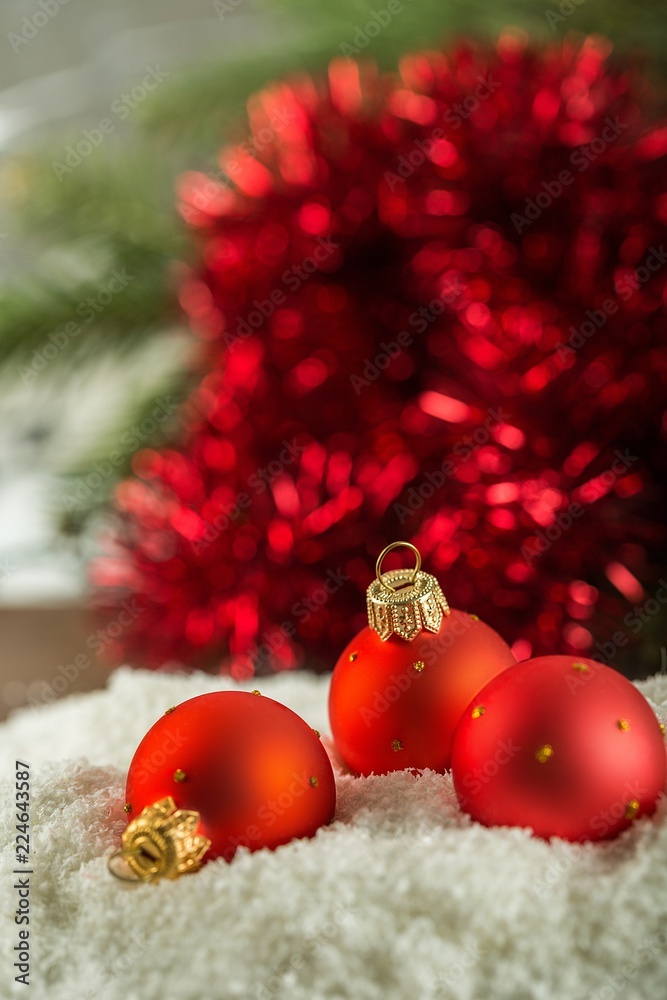 Christmas Balls in the Snow