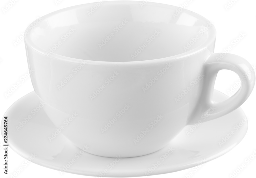 White Cup with Saucer - Isolated