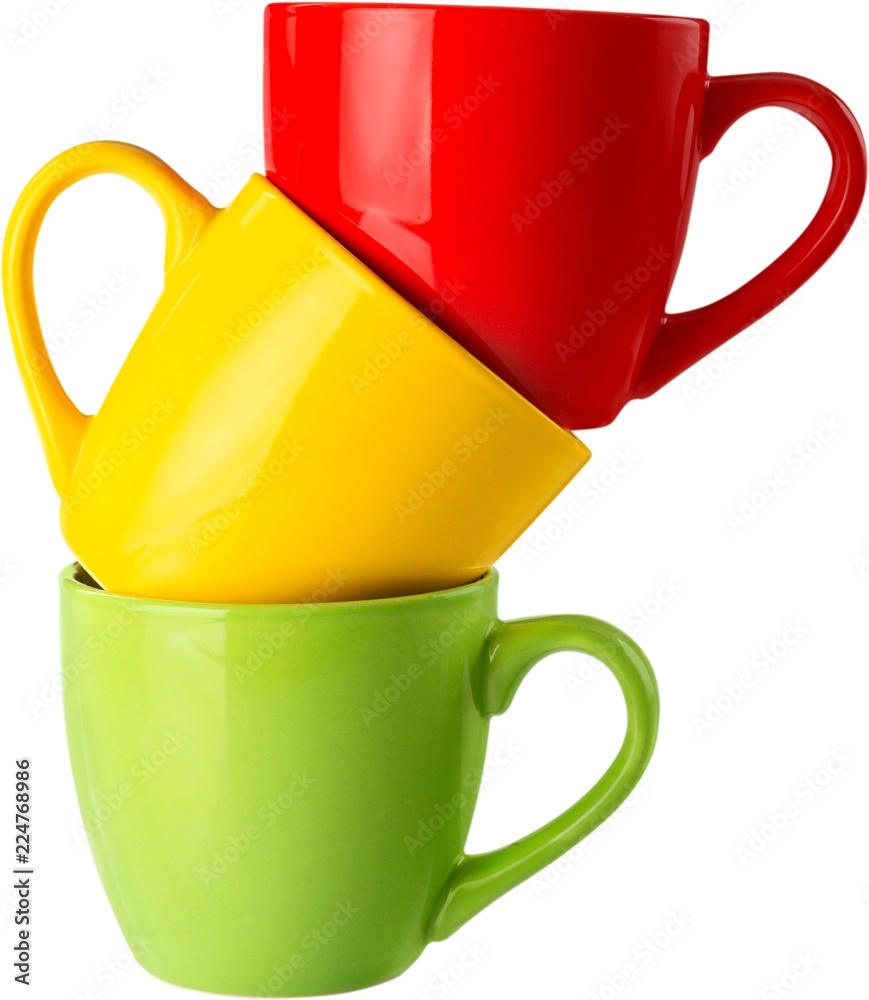 Colored coffee mugs