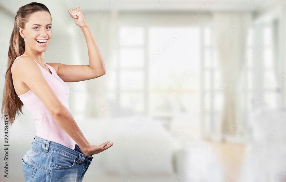 Weight Loss Woman, isolated on  background