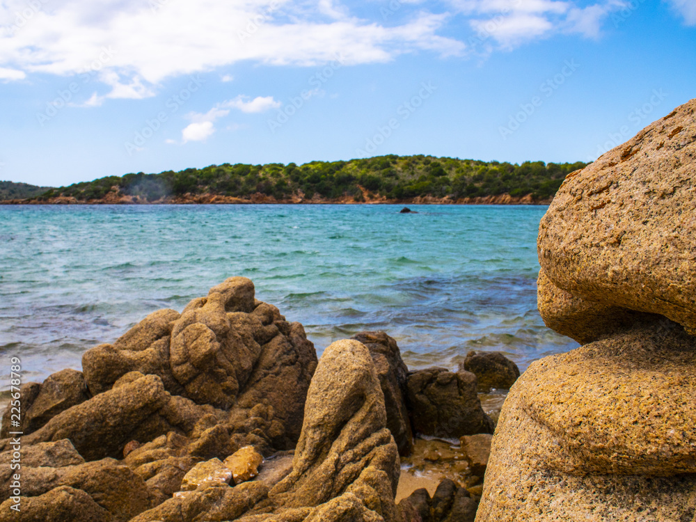 Coastline Beach with Rock and Crystal Clear water in Sardinia, Italy 2