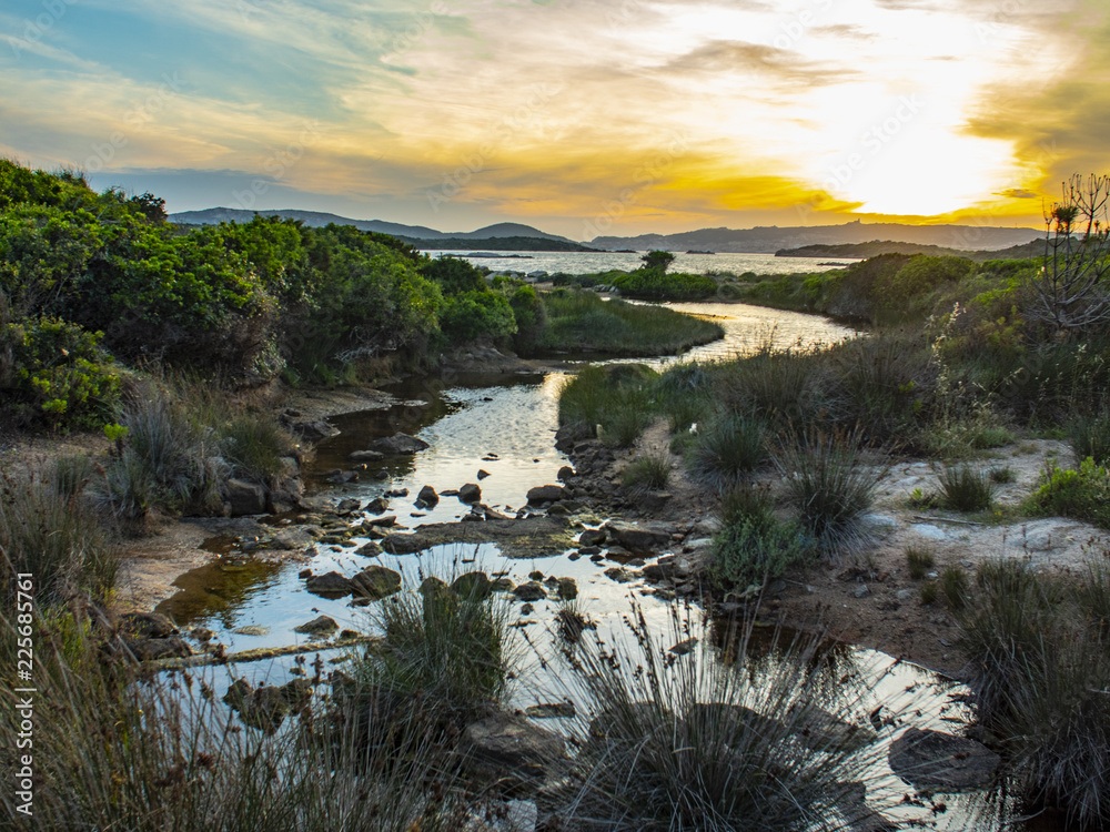 Beautiful Sardinia Coastline with Sunset, Italy 1