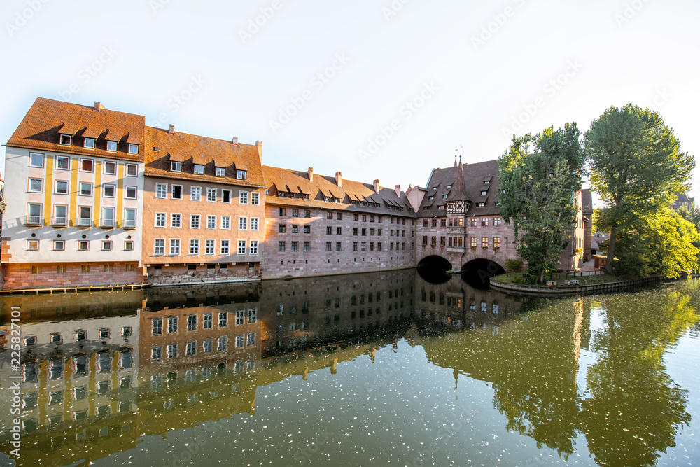 Riverside of the old town in Nurnberg, Germany