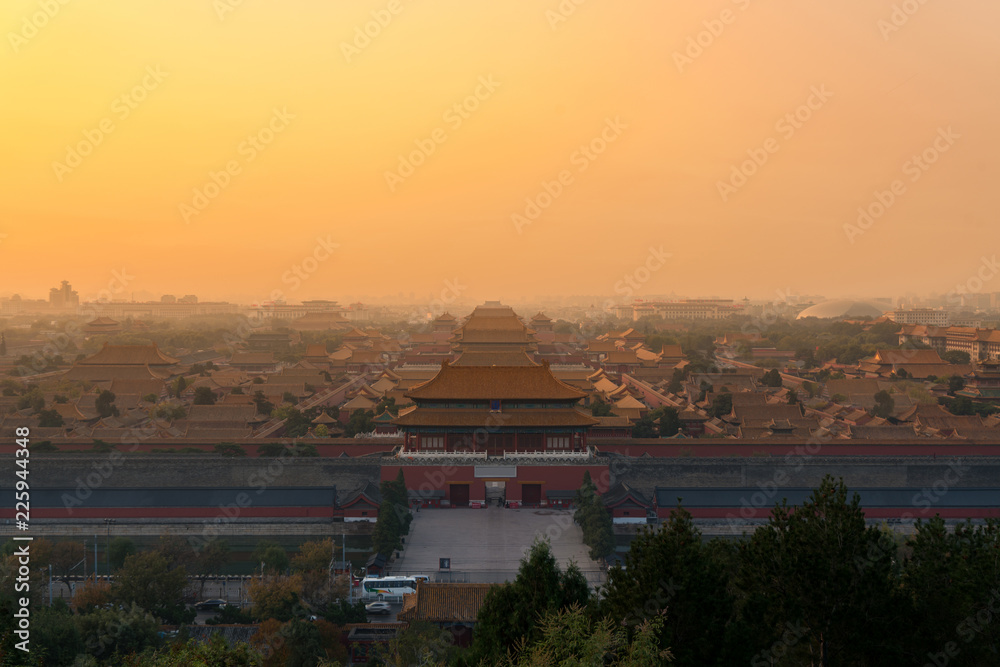 中国北京早晨的北京故宫