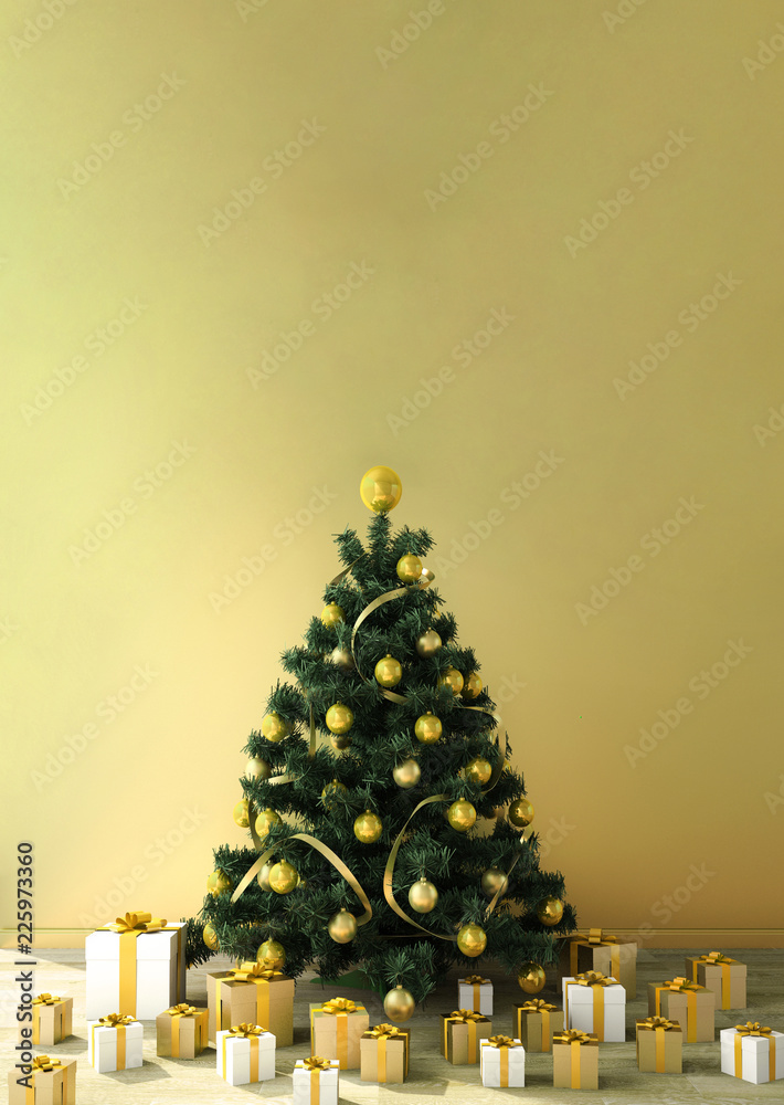 work space or copy space for in Christmas theme with Christmas tree and happy new years 2019 with ,g