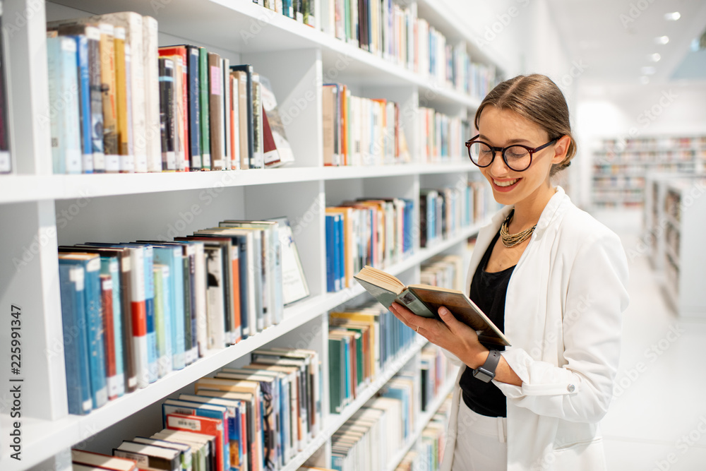 Woman at the library