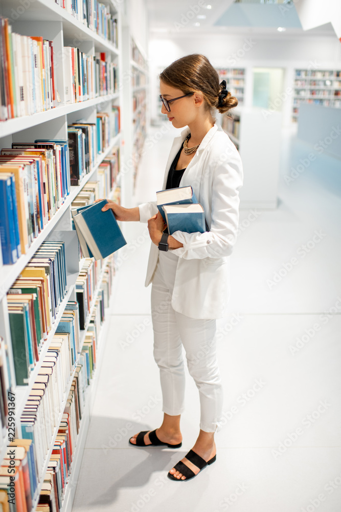 Woman at the library