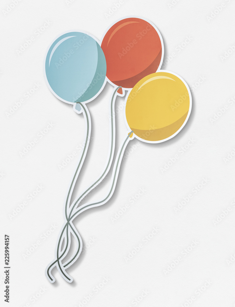 Bunch of helium balloons vector illustration