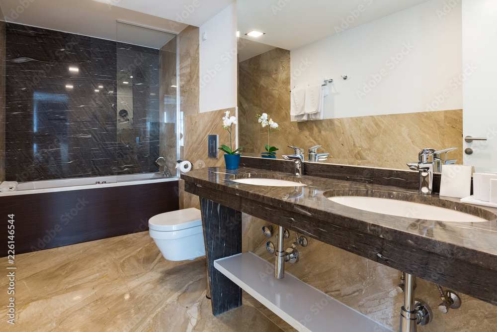 Interior of a hotel bathroom