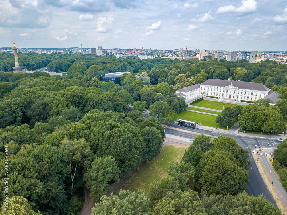 Drone aerial Berlin Bellevue Lutherbrücke Spree