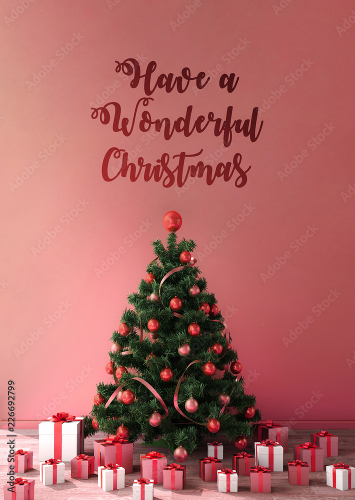 work space or copy space for in Christmas theme with Christmas tree and happy new years 2019 with ,g