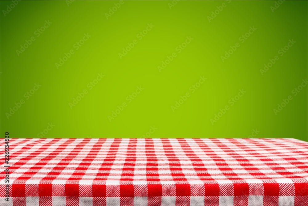 Checkered napkin on desk