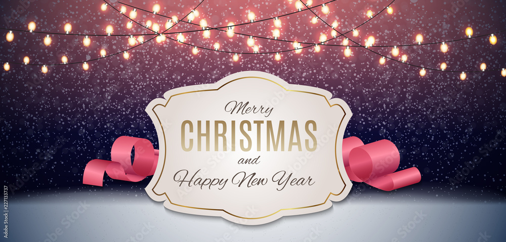 Merry Christmas and New Year Background. Vector Illustration