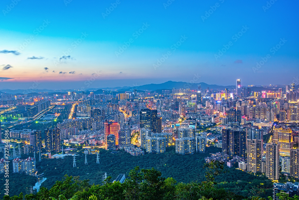 深圳前海湾夜景天际线