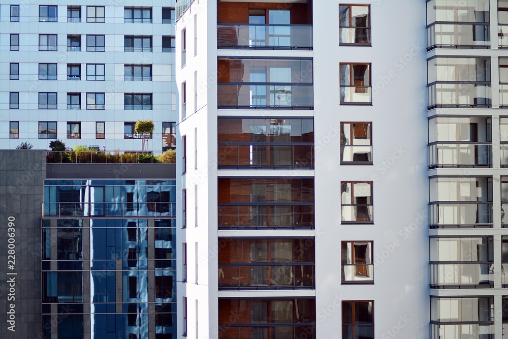 Facade of new residential building