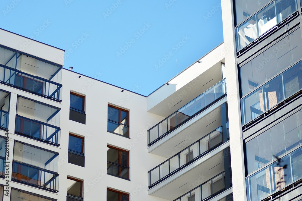 Facade of new residential building