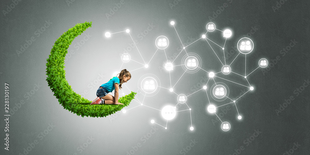 Idea of children Internet communication or online playing and parent control