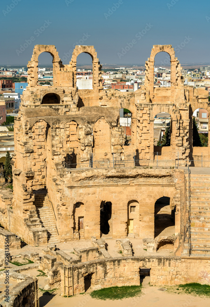 Amphitheatre of El Jem, a UNESCO world heritage site in Tunisia