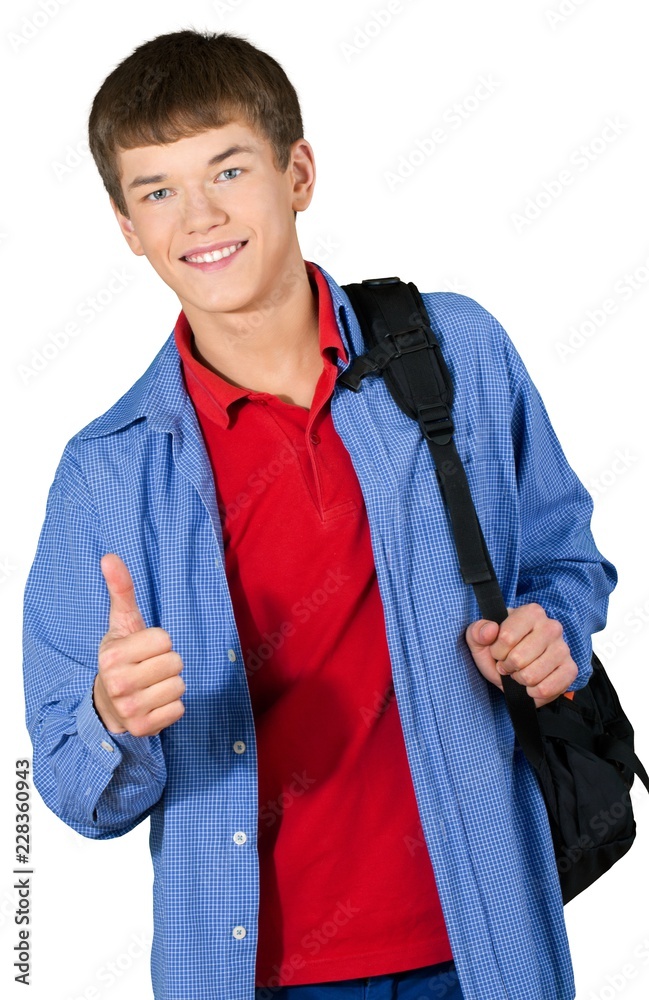 Teen male preppy giving a thumbs up