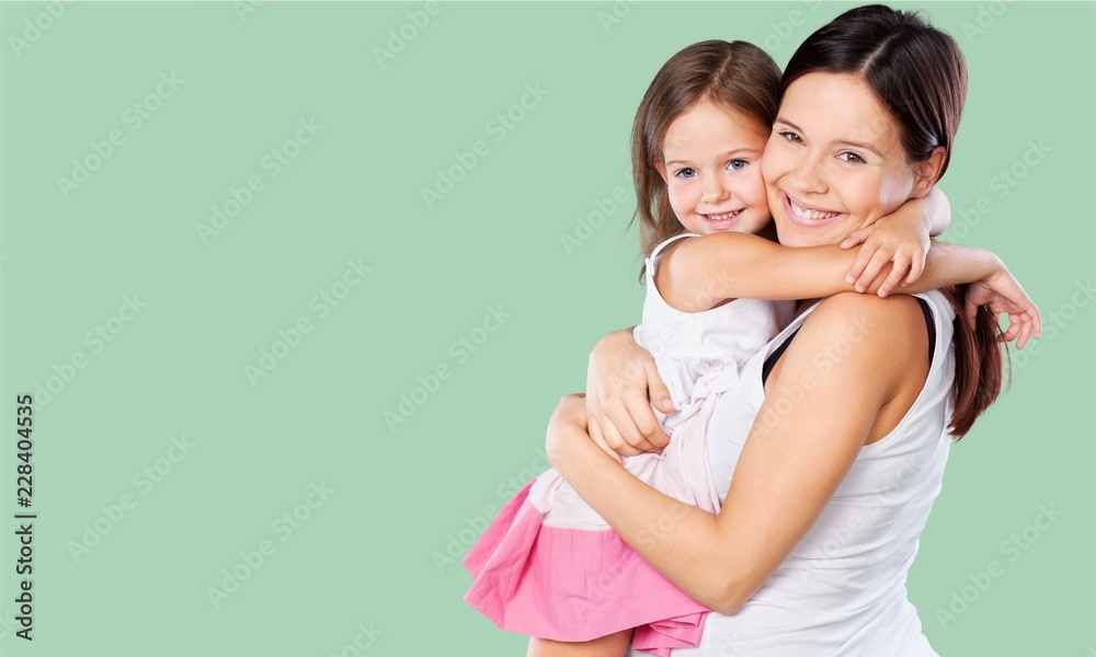 Happy Mother and daughter hugging