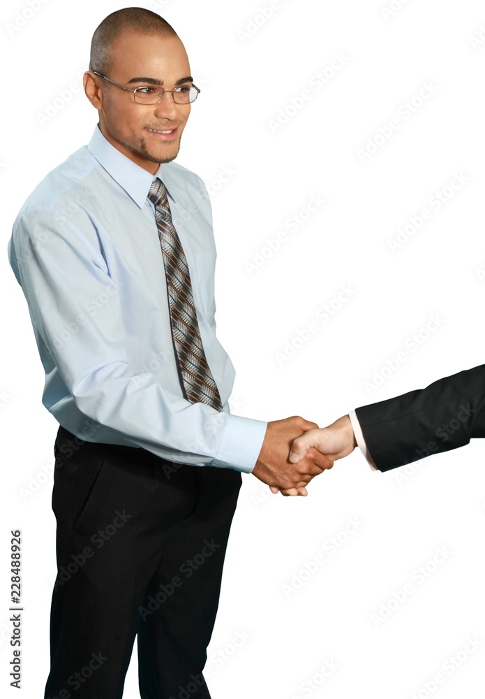 Handshake of business people isolated on white