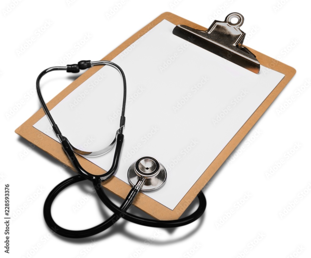 Blank Clipboard with Stethoscope