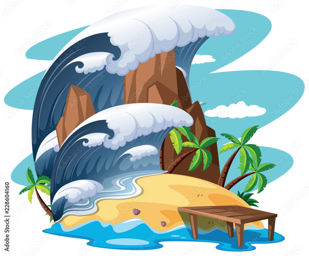 Tsunami on island scene