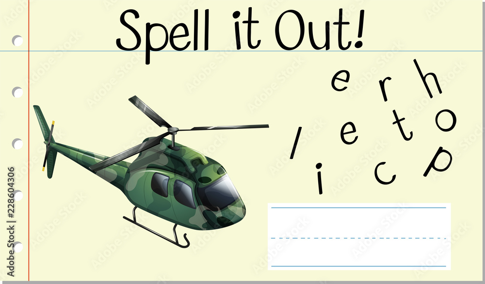 Spell it out helicopter