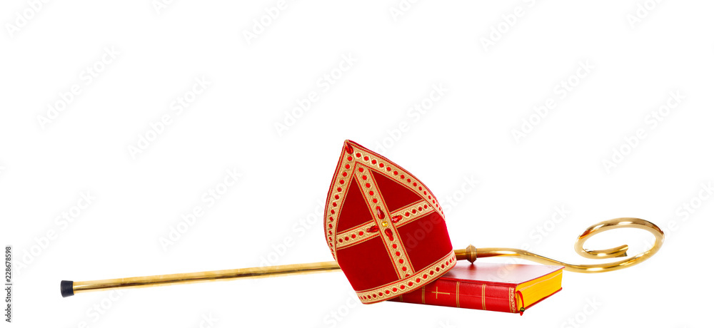 Mitre miter staff saint nicholas. Dutch sinterklaas