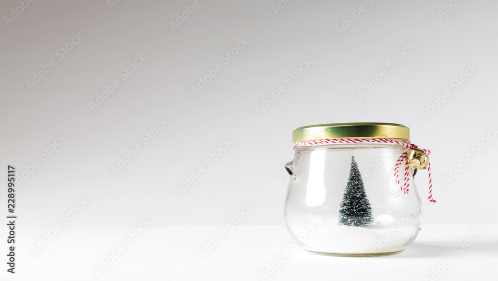 Small Christmas tree in a glass jar