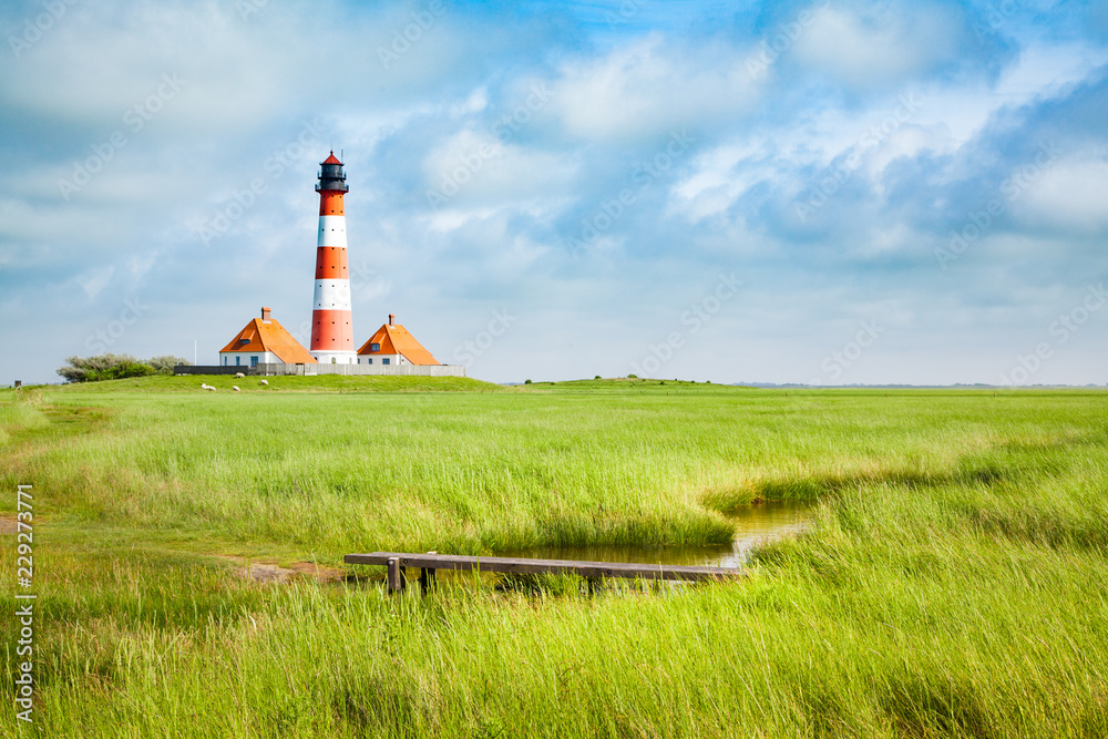 Westerheversand lighthouse, North Sea, Schleswig-Holstein, Germany